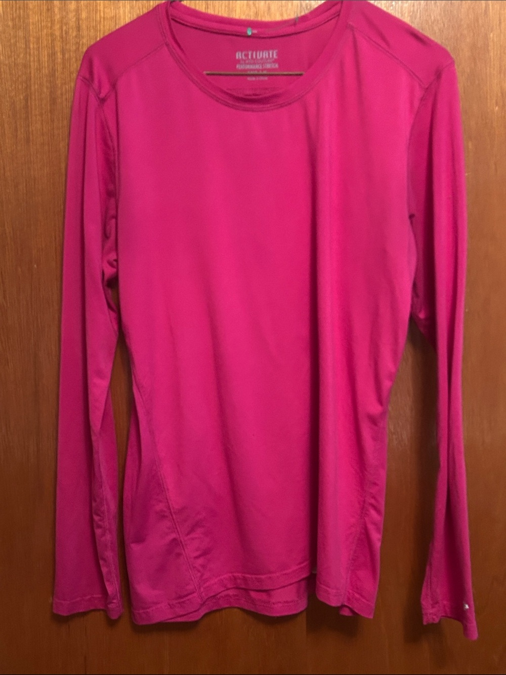 Med Couture Women's Bright Pink Long-Sleeve Performance Tee